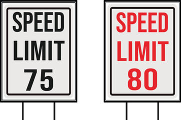 Fototapeta premium speed limit road signs