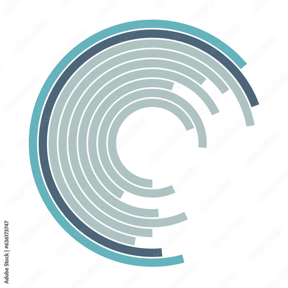 Wall mural abstract circle technology background. infographic template with color round stripes. circular lines