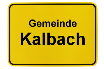 Illustration eines Ortsschildes der Gemeinde Kalbach in Hessen