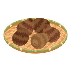 竹ザルに盛られた里