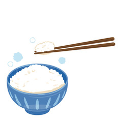お箸で持ち上げる　ご飯