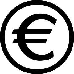 Black and white euro currency symbol