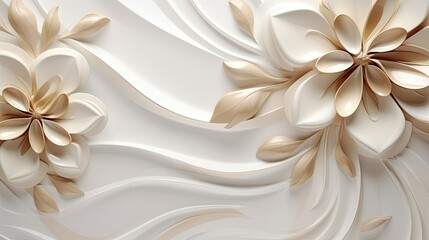 Beautiful abstract beige and white glossy metallic
