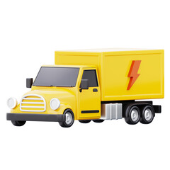 Fototapeta na wymiar Truck 3d icon. Delivery truck deliver express symbol illustration isolated on transparent background