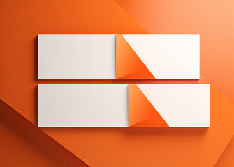 Obraz premium white sheet of paper on an orange wall