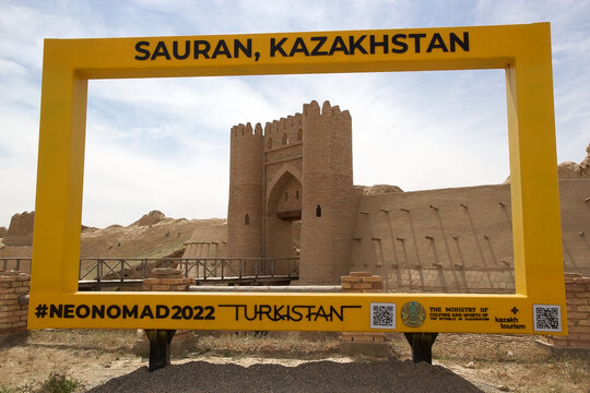 Ruins of Sauran, the ancient city located 43 kilometres from the city of Turkistan in Southern Kazakhstan