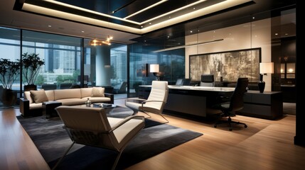 Inspiring office interior design Transitional style