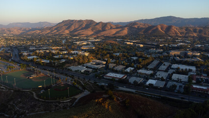 Aerial View of Ladyface Mountain and Thousand Oaks, Ventura County, California