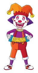 clown playing accordion