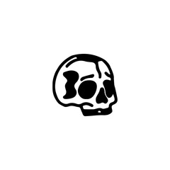 cute skull doodle illustration vector
