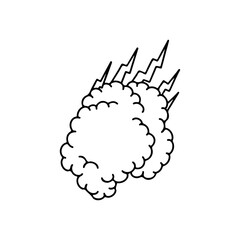 vector illustration of a cloud with lightning