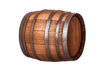 Timeless Craftsmanship Transparent Background Oak Barrel, Generative Ai