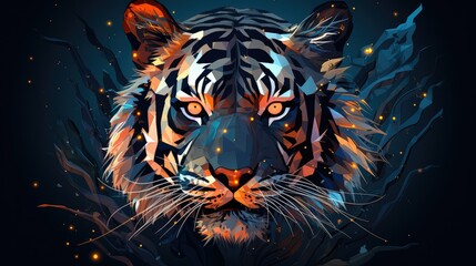 Tiger portrait paper style