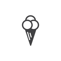 Delicious Ice Cream Cone Icon with Vanilla and Chocolate Flavors