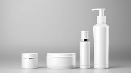 White cosmetic bottle mockup on a white background. 3d rendering
