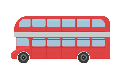 Red double-decker bus illustration - 636181338