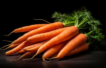 Fresh carrot on wooden table