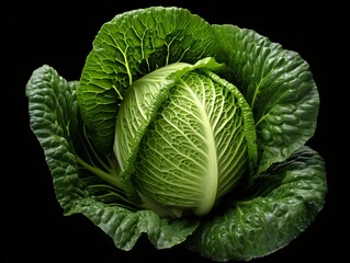 Fototapeta premium Cabbage on a black background