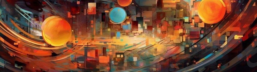 Obraz premium wallpaper desktop with bright and colorful objects