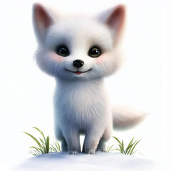 Obraz premium Digital illustration of a young Artic Fox