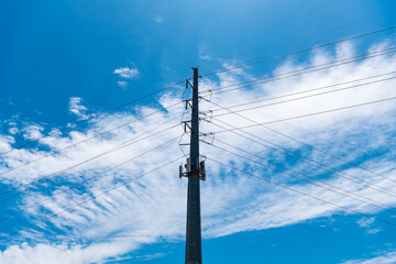 high voltage powerline. powerful substation. electricity provider. powering pylon utility....