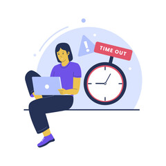 Time out concept illustration. Flat vector illustration isolated on white background