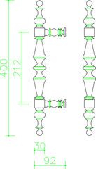 Factory door handle type detail design illustration vector sketch 