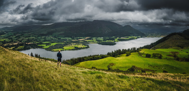 Lake District landscape with mountains and lake