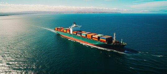 Fototapeta premium International by container cargo ship boa