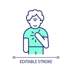 Editable sense of purpose icon representing unretirement, isolated vector, thin line illustration.