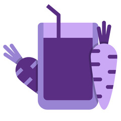 Carrot car flat icon on white background