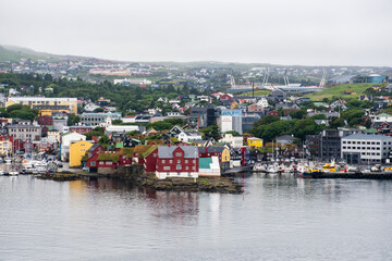 View of Harbour at Torshavn capital of Faroe Isles - 636186144