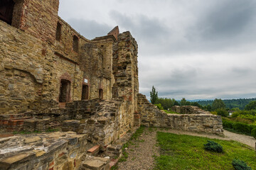 Fototapeta na wymiar ruins of the monastery of the Barefoot Carmelites in the Bieszczady Mountains
