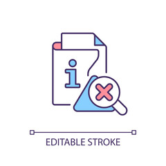 Editable marketing defects icon representing product liability, isolated vector, thin line illustration.