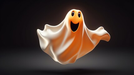 Halloween ghost on black background. 