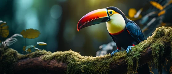 Papier Peint photo Toucan toucan tropical bird sitting on a tree branch 