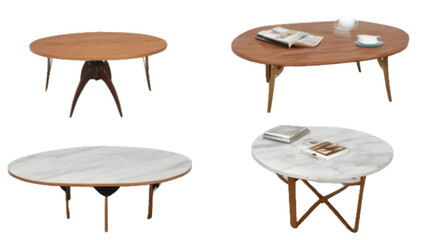 Coffee Table Collection: Retro Wood and Modern Steel Marble Styles