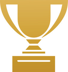 Award winner golden Tropy design. Champion sign. Leadership happy successful. Victory prize tropy graphic design symbol. Vector and PNG illustration.