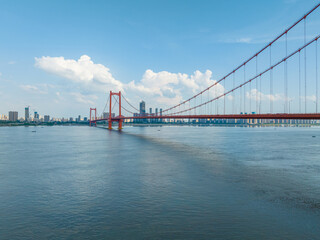 Wuhan YingWuzhou Yangtze River Bridge scenery