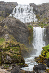 Dynjandi waterfall Iceland with smaller drop  in foreground - 636189382