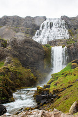 Dynjandi waterfall Iceland with  drop  in foreground - 636189521
