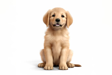 a puppy Golden Retriever dog isolated on a white background. 
