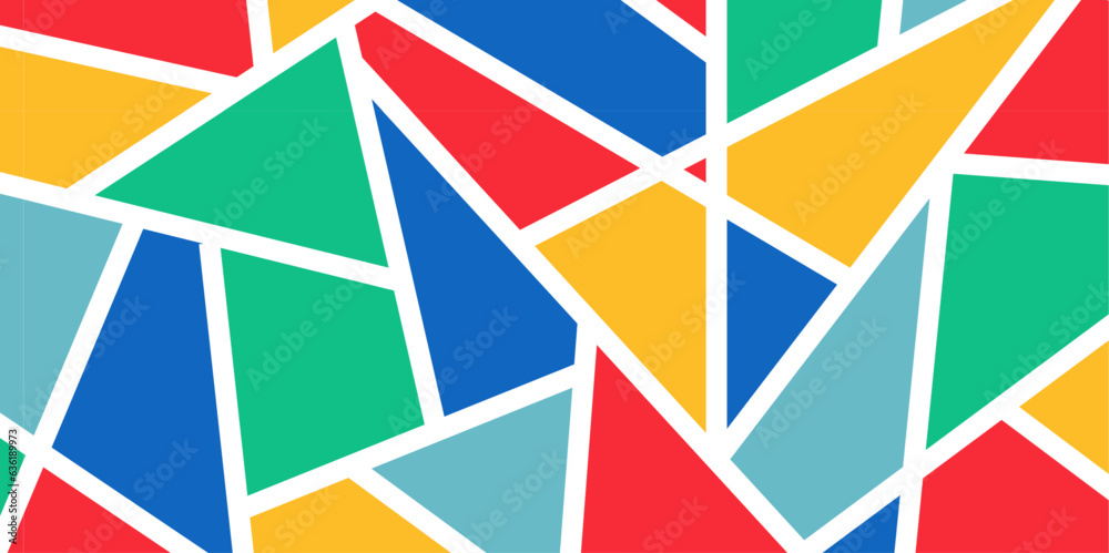 Wall mural colorful abstract geometric pattern with simple design shape. modern background for web banner poste