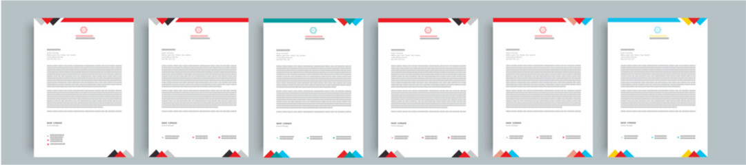Abstract Corporate Business Style Letterhead Design Vector Template For Your Project. Simple And Clean Corporate modern letterhead design with colorful bundle template .