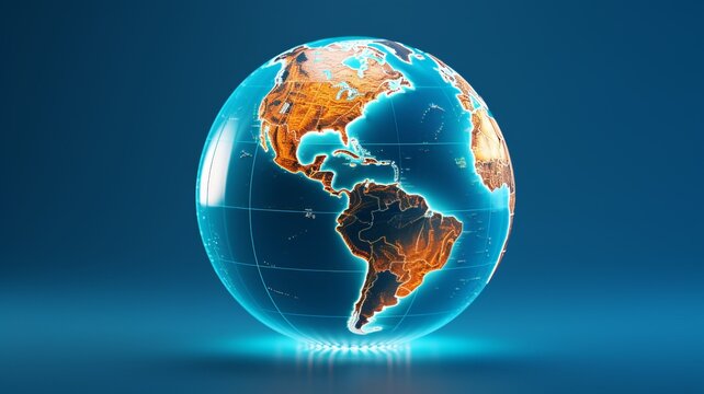 Globe, planet Earth background. Ai generated abstract image. 