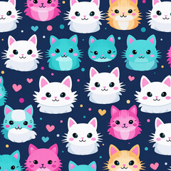 seamless pattern with cats