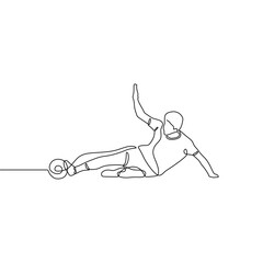 The continuous single-line art of a football player
