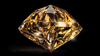 golden diamond on black background