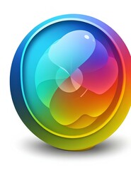 A chat bubble icon with a spectrum of colors radiating from its center, creating a vibrant and dynamic image (1)