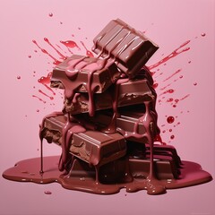 piece of chocolate bars on table